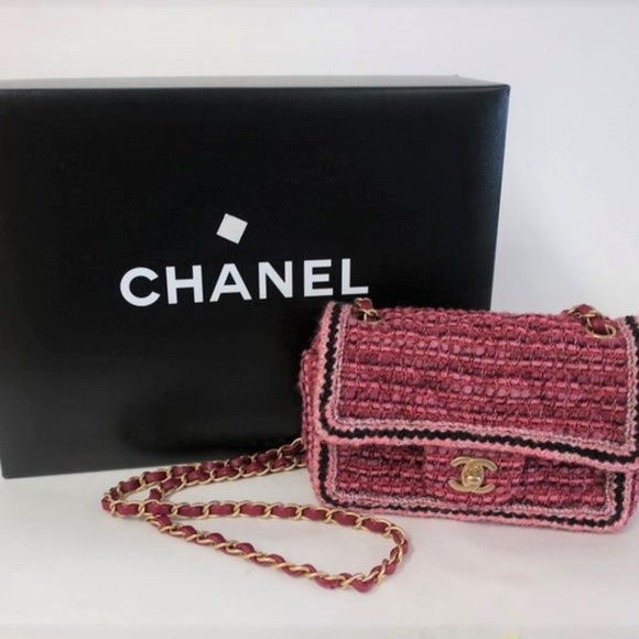 chanel tweed mini flap bag